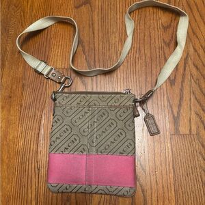 Coach Signature Stripe Crossbody Shoulder Handbag Purse Y2K